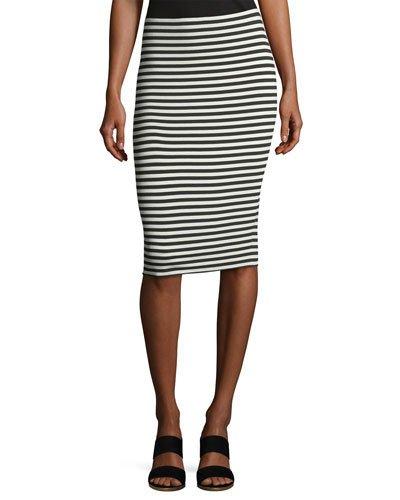 Striped Pull-on Midi Pencil