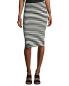 Striped Pull-on Midi Pencil
