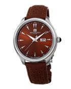 Men's Luca 42mm Perforated Leather Watch, Brown/steel