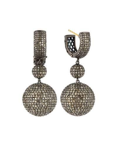 Diamond Pav&eacute; Triple Drop Earrings