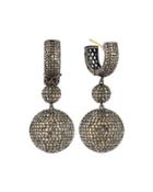 Diamond Pav&eacute; Triple Drop Earrings