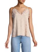 Metallic Clip Ruffle Cami Top