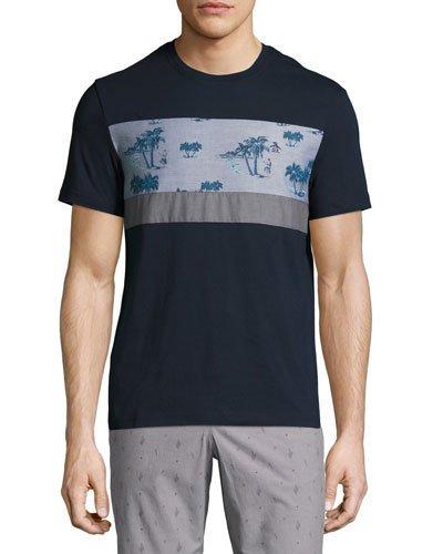 Mixed-media Woven Tee, Dark