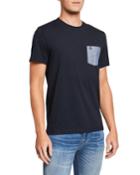 Men's Skateboard Chambray-pocket Short-sleeve T-shirt