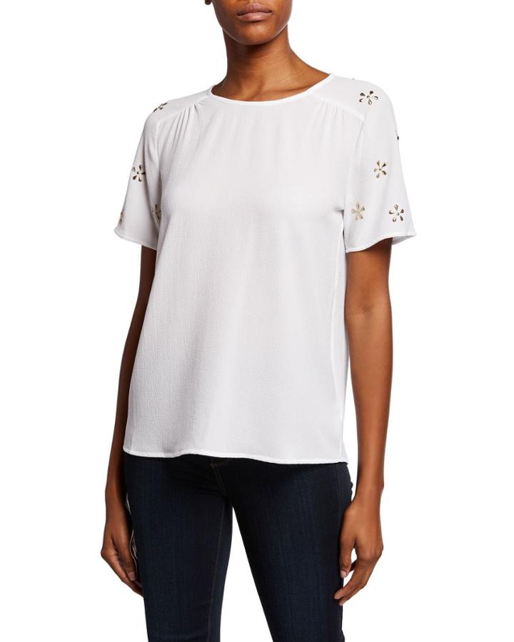 Embellished-sleeve Top