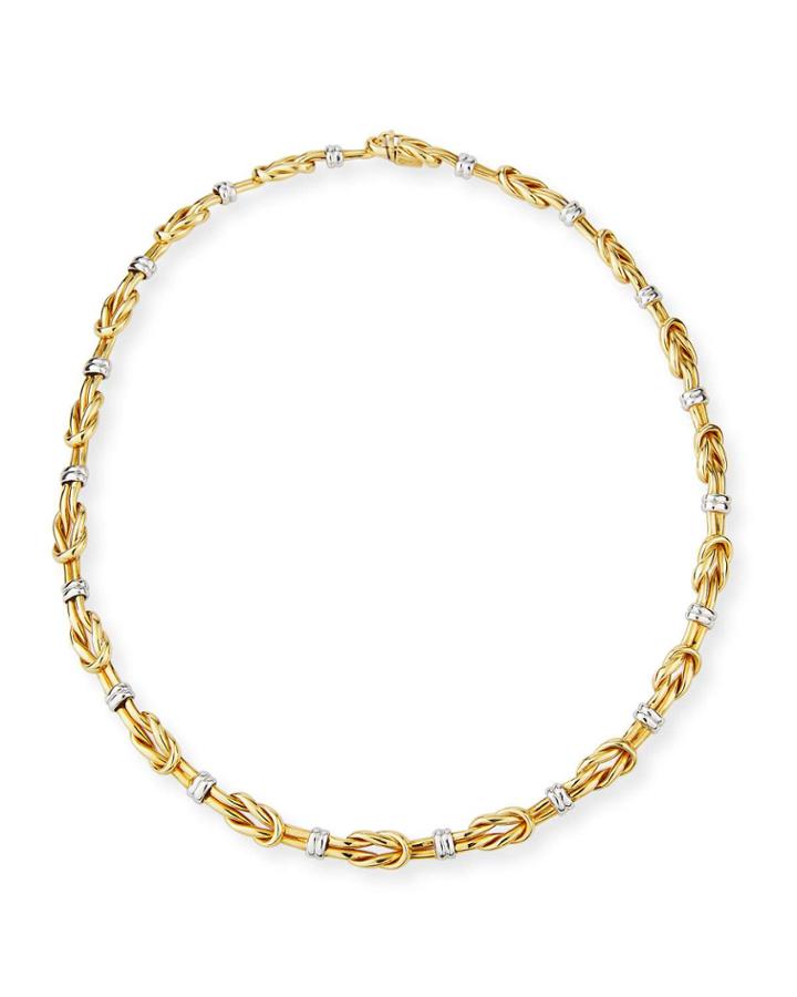 18k Two-tone Small Knot Necklace
