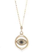 Long Evil Eye Crystal Pendant Necklace