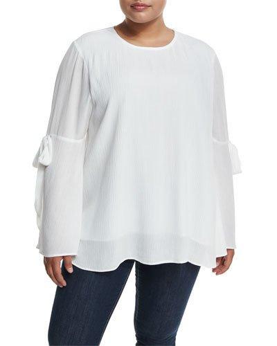 Bell Tie-sleeve Blouse,