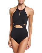Island Goddess High-neck Cutout One-piece