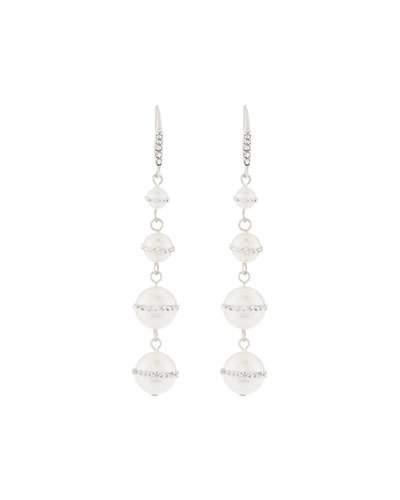 Linear Pearly Drop Earrings