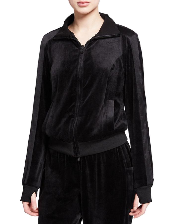 Posh Velour Zip-front Track Jacket