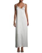 Pearl Sleeveless Satin Slip Gown,