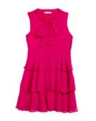 Chiffon Bow Tiered Dress,