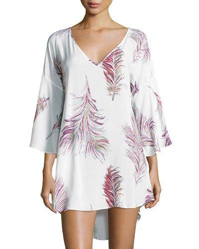 Krishan Kira Printed Caftan, White Pattern