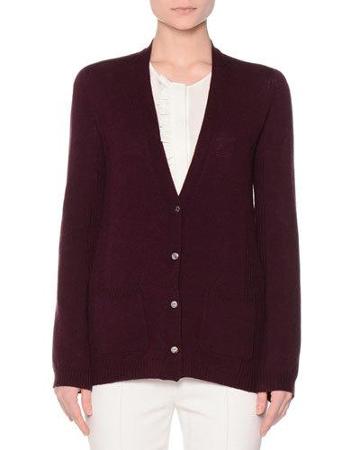 Button-front Slim-fit Cardigan, Amethyst