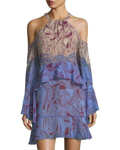 Ombre Cold-shoulder Dress