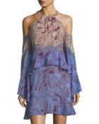 Ombre Cold-shoulder Dress