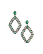 Emerald & Diamond Kite-drop Earrings