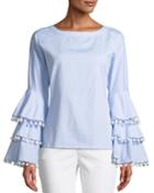 Pompom Blouse With Bell