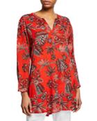 Geanna Floral Print Henley Tunic
