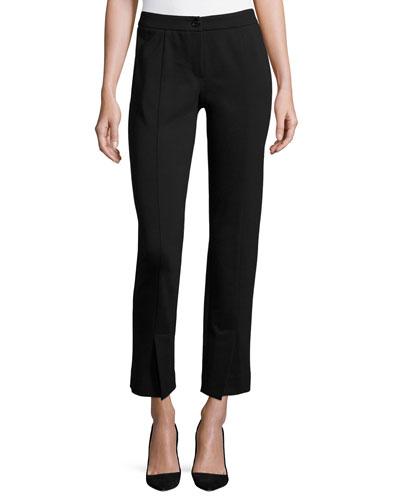 Slim Ponte Pants, Black