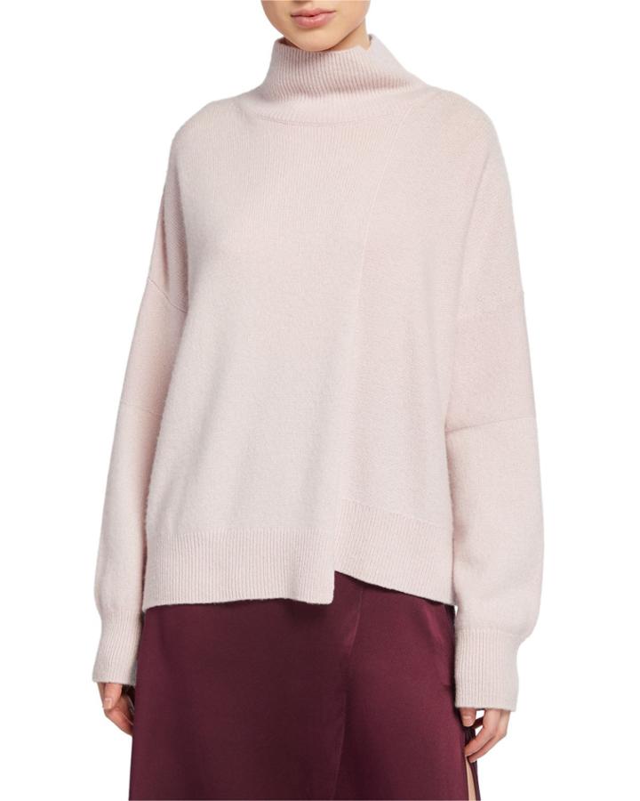 Stepped-hem Turtleneck