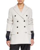 Wool Double-breasted Military-style Peacoat