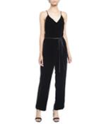 Jamie Velvet V-neck Belted Jumpsuit