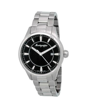 Men's 42mm Fortuna Date Watch W/ Bracelet Strap, Black/silver