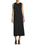 Split-front Midi Dress, Black