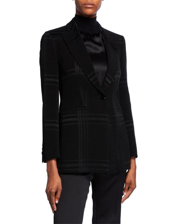 Plaid Notched-lapel Jacket