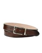 Men's Streak Leather Square-buckle Belt