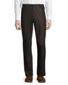 Wool Straight-leg Pants, Brown