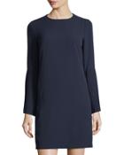 Pleated-sleeve Crepe