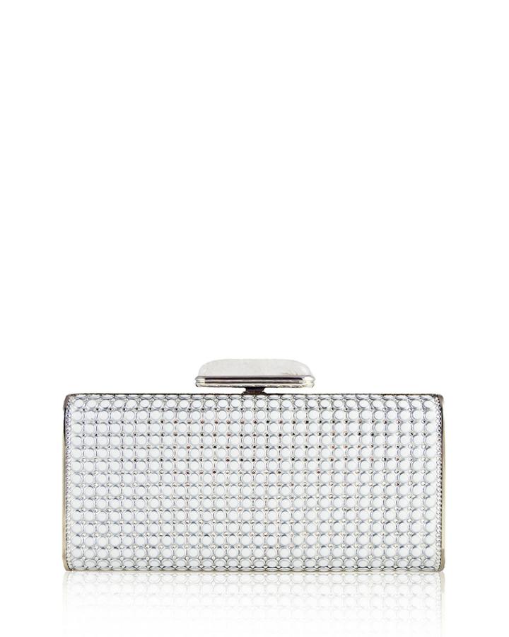 Soft-sided Rectangle Clutch With Enamel Dots