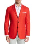 Cashmere Three-button Blazer, Coral