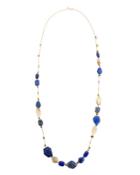 Long Beaded Station Necklace