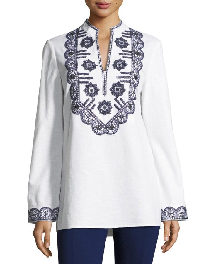 Long-sleeve Richa Embroidered Tory Tunic