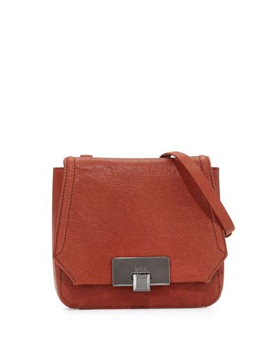 Filmore Mini Leather Crossbody Bag, Rust