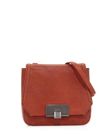 Filmore Mini Leather Crossbody Bag, Rust