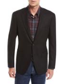 Men's Solid Wool Two-button Blazer
