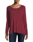 Cotton/cashmere Long-sleeve Crewneck T-shirt