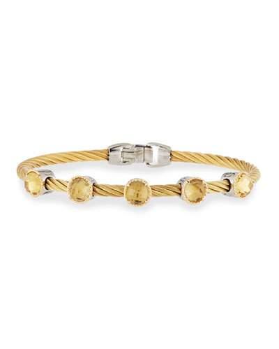 Orange Citrine Five-station Bangle Bracelet