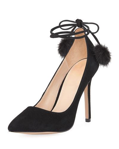 Punky Suede Pompom High Pump