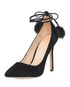 Punky Suede Pompom High Pump