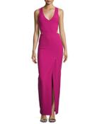 Sleeveless High-slit Fitted Gown