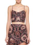 V-neck Paisley-print Crop Cami Top