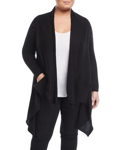 Cascade-front Pocket Cardigan,
