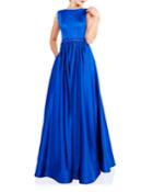 Boat-neck Sleeveless Pleated