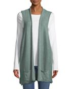 Roll-front Linen Cardigan